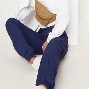 PLT Petite Navy Pocket Detail Cargo Pants